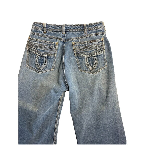 TRUE VINTAGE Nest Ce Pas Denim Jeans Flare Leg Ladies 11/12 70's Mod Boho - Picture 4 of 10
